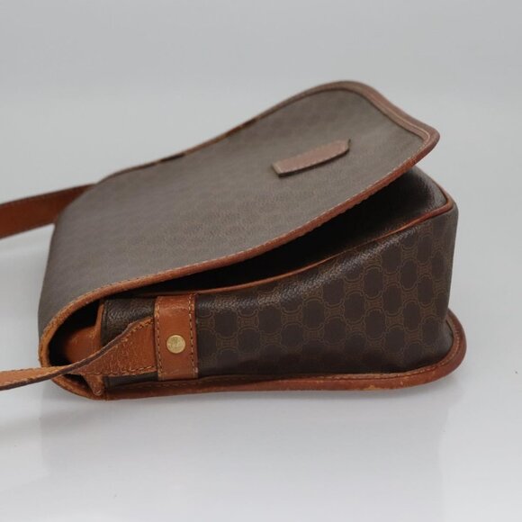 CELINE Macadam Canvas Shoulder Bag PVC Leather Brown Auth - Picture 4 of 16